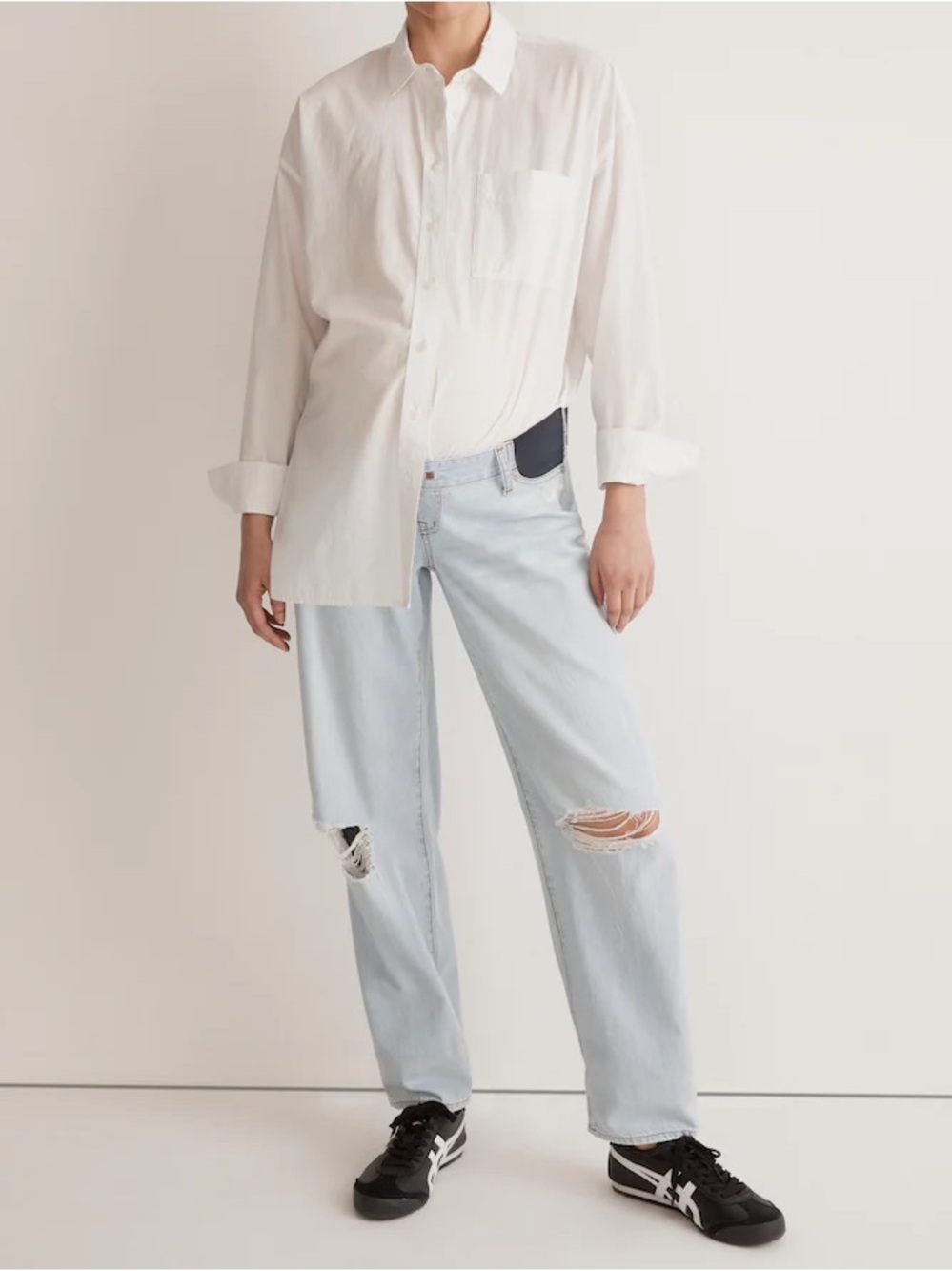 Madewell slouchy boy jeans maternity wrightlane ripped edition 32